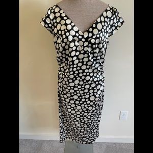 Maggy London polka dot V neck dress - lightly used